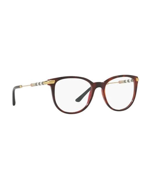 Burberry White Eyewear Round Frame Glasses