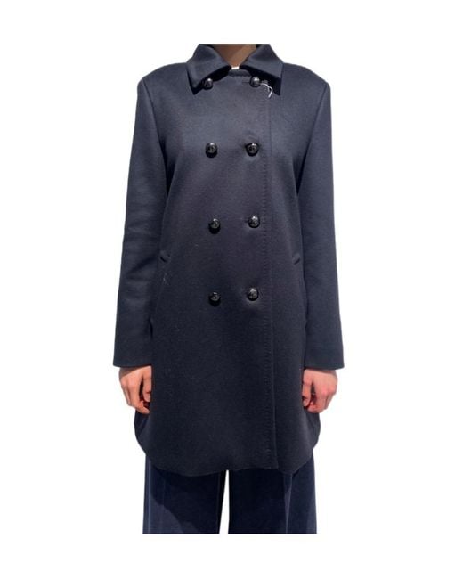 Max Mara Blue Long-Sleeved Coat