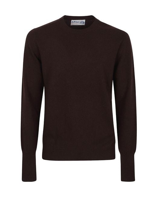 Ballantyne Black Crewneck Knitted Jumper for men