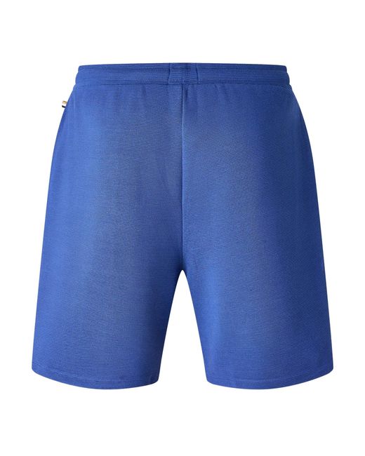 Boss Blue Knit Knee-Length Shorts for men