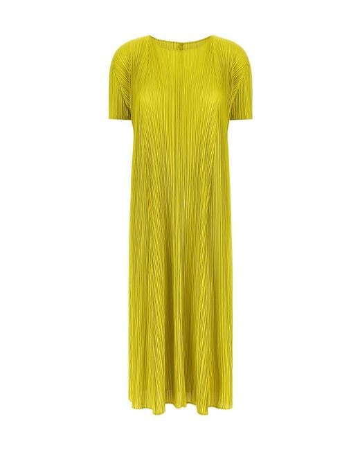 Pleats Please Issey Miyake Yellow Pleats Please Issey Miyake Mellow Pleats Midi Dress