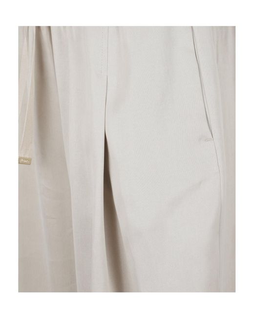Herno Gray Pleated Drawstring Trousers