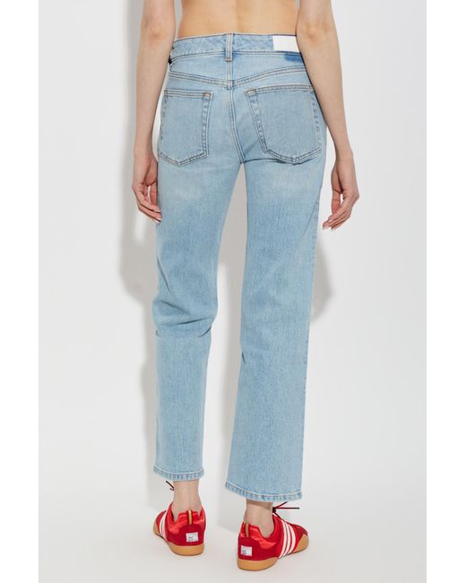 Re/done Blue Slim Straight Cropped Jeans
