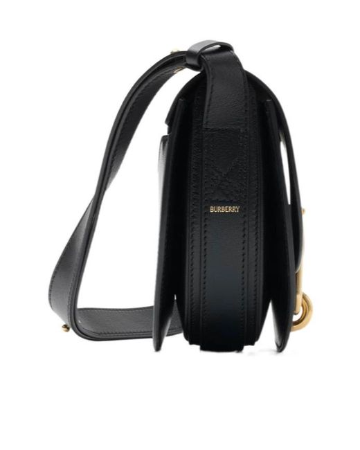 Burberry Black Small Bridle Foldover-Top Crossbody Bag