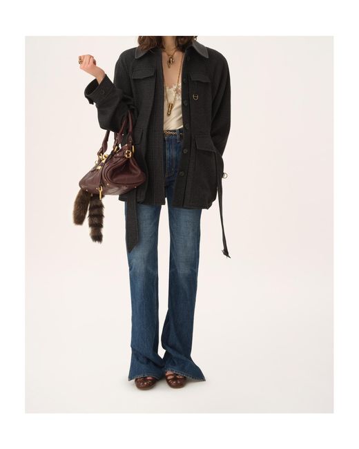 Chloé Black Chloé Houndstooth Hunting Jacket