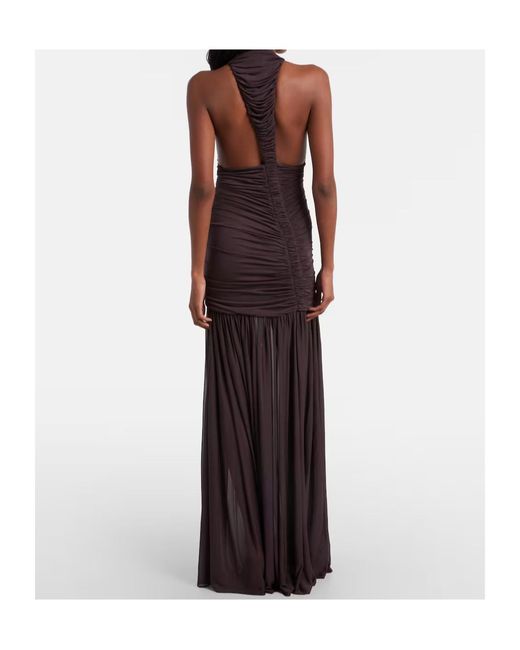 Christopher Esber Purple Pleated Backless Dress