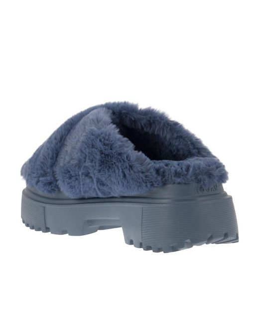 Hogan Blue Round Toe Slip-On Sandals