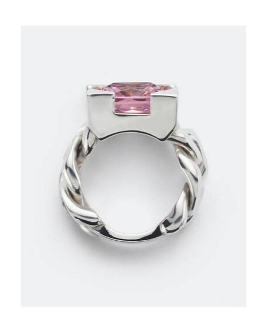 Bottega Veneta White Logo Ring