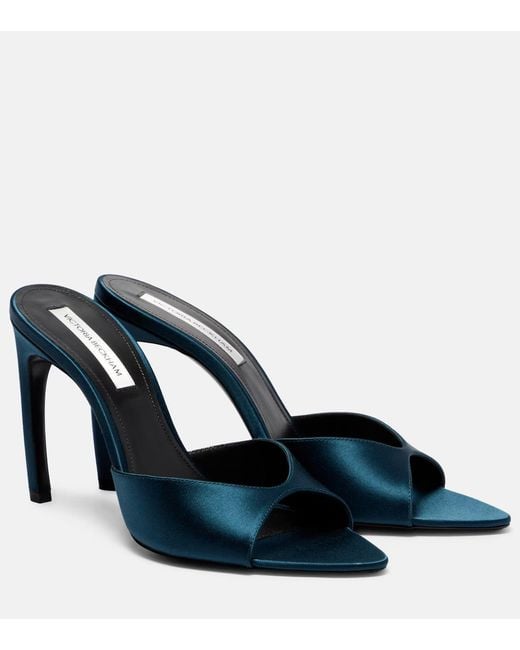 Victoria Beckham Blue Harlow 100 Satin Sandals