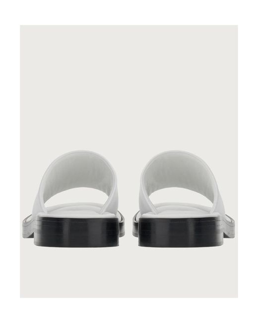 Ferragamo White Open-Toe Slides