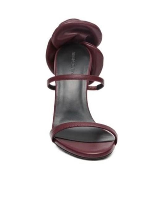 Magda Butrym Red Flower Heel Leather Sandals