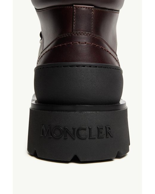 Moncler Black Peak Trek Leather Ankle Boots for men