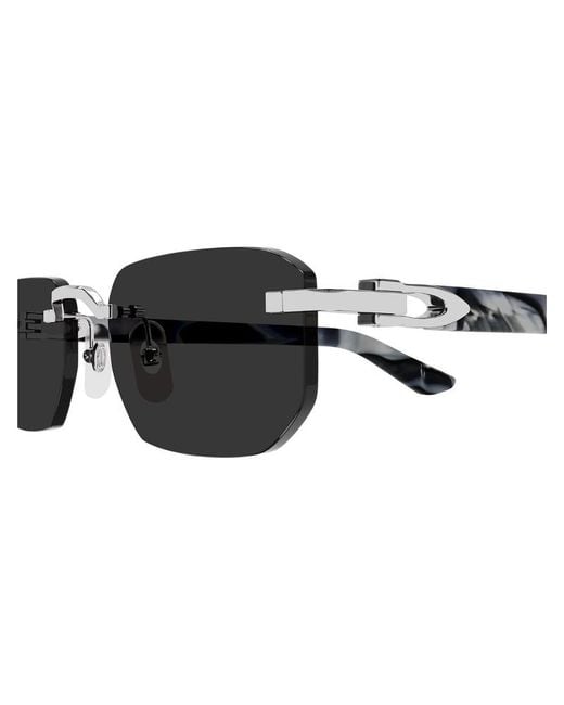 Cartier White Recangular Frame Sunglasses for men