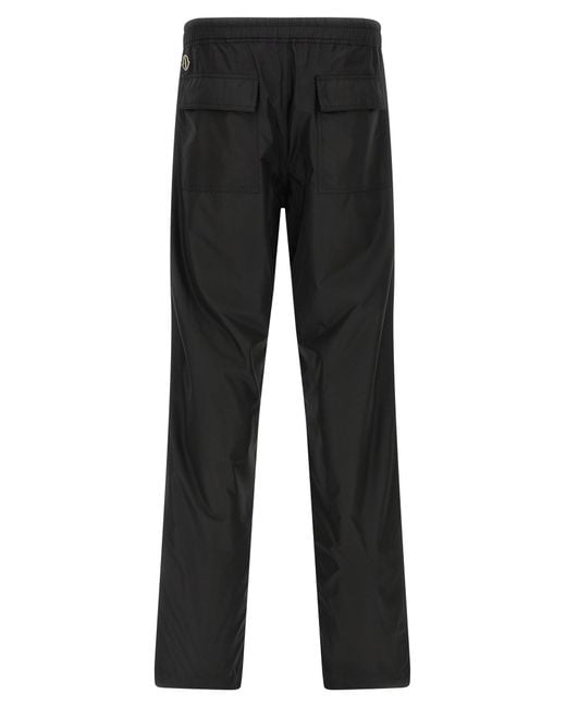 Moncler Black Moncler Rick Owens Drawstring Straight Leg Pants for men