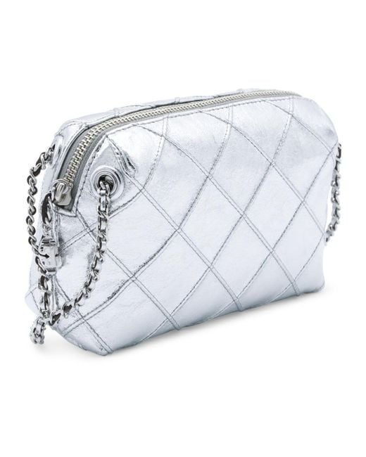 Tory Burch Gray Quilted Chain-Linked Shoulder Bag