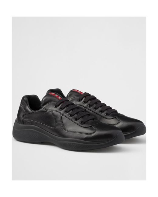 Prada Black America's Cup Nappa Leather Sneakers for men