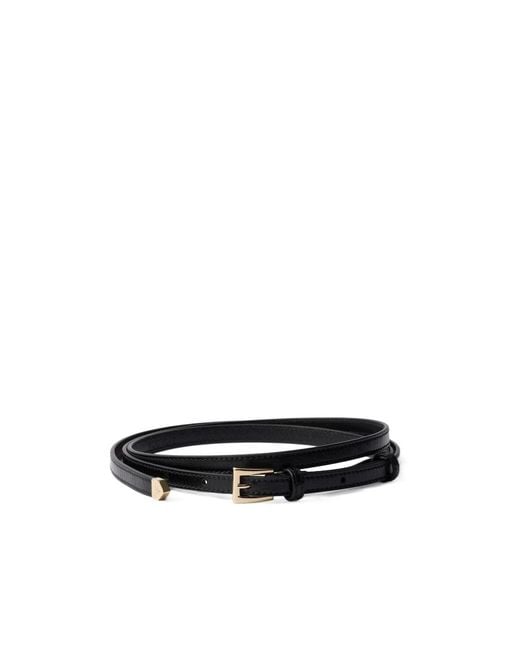 Prada White Slim Buckle Belt