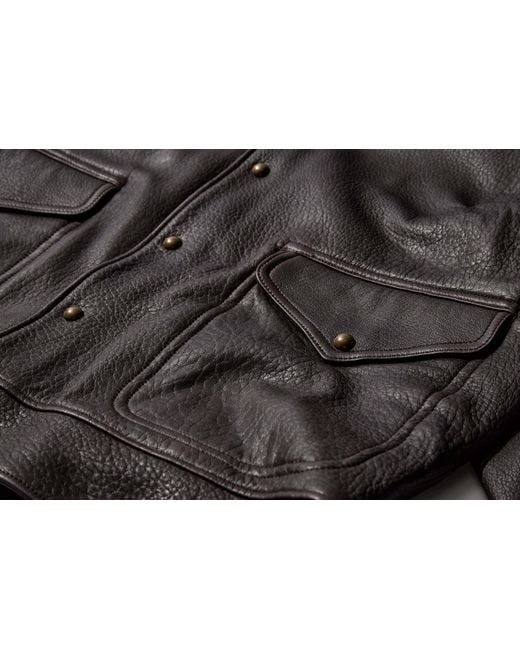 A.PRESSE Black A-1 Flight Leather Jacket for men