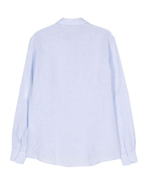 Peserico Blue Button-Down Long-Sleeved Shirt for men