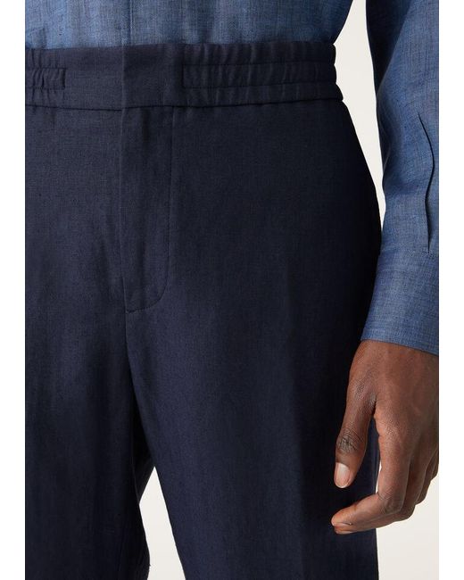 Loro Piana Blue Elastic Waist Casual Pants for men