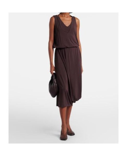 Lemaire Purple Draped Midi Dress