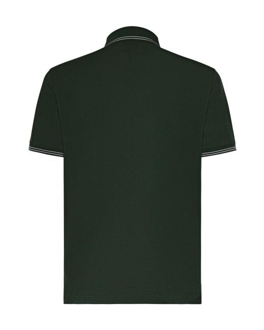 Emporio Armani Green Tipped Collar Polo Shirt for men