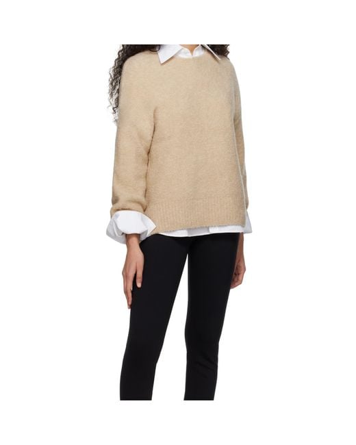 arch4 Natural Crew Neck Long Sleeve Sweater