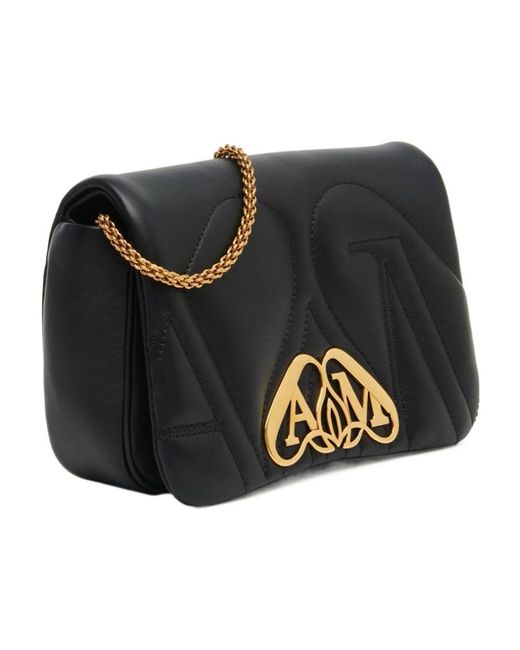 McQueen Black The Seal Mini Crossbody Bag