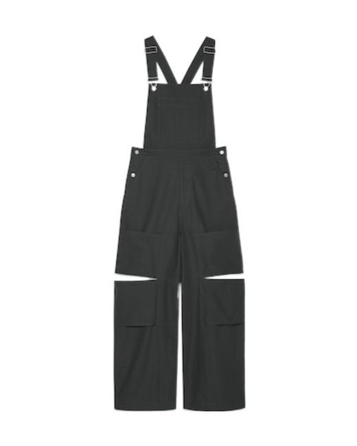 Gucci Black Logo Patch Wide Leg Dungarees for men