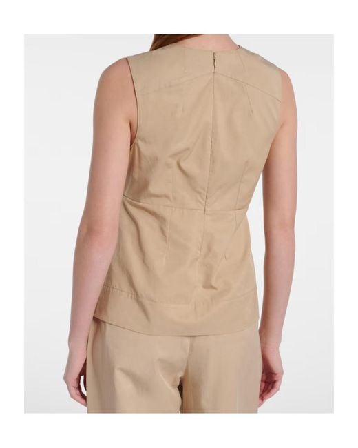 Vince Natural Pleated Peplum Top