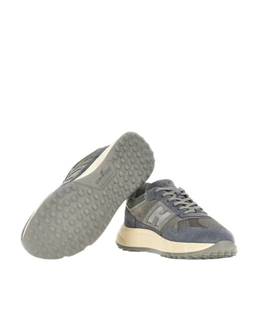 Hogan Gray Hyperlight Leather And Mesh Sneakers Shoes for men
