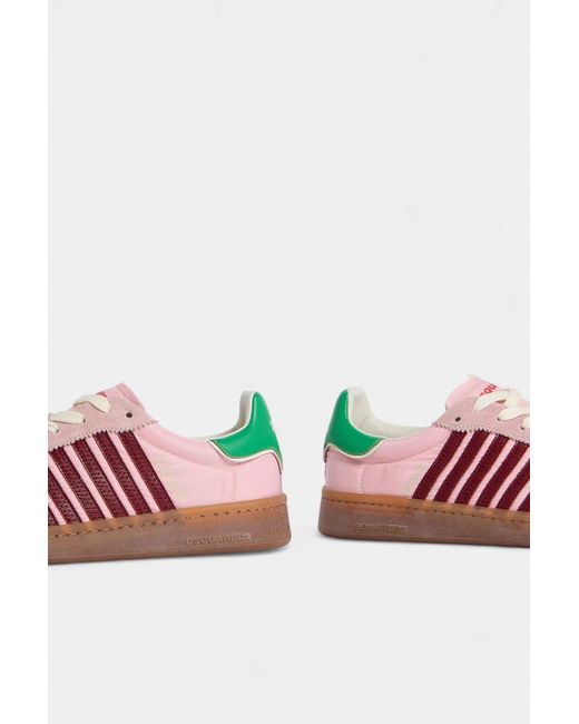 DSquared² Pink Boxer Stripe Low-Top Sneakers for men