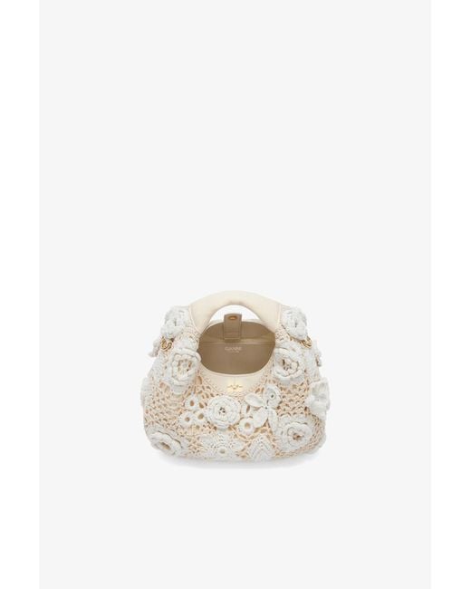 Ganni Natural Mini Hobo Crochet Handbag