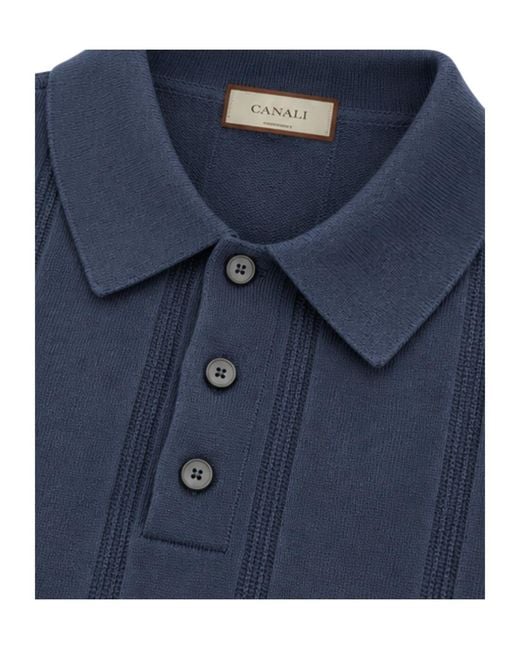 Canali Blue Long-Sleeved Sweater for men