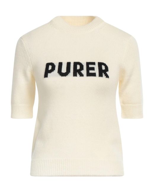 Sportmax Natural Two-Tone Lightweight Knit Short-Sleeve Top