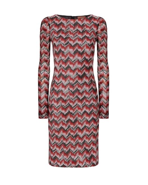 Missoni Red Boat Neck Dress