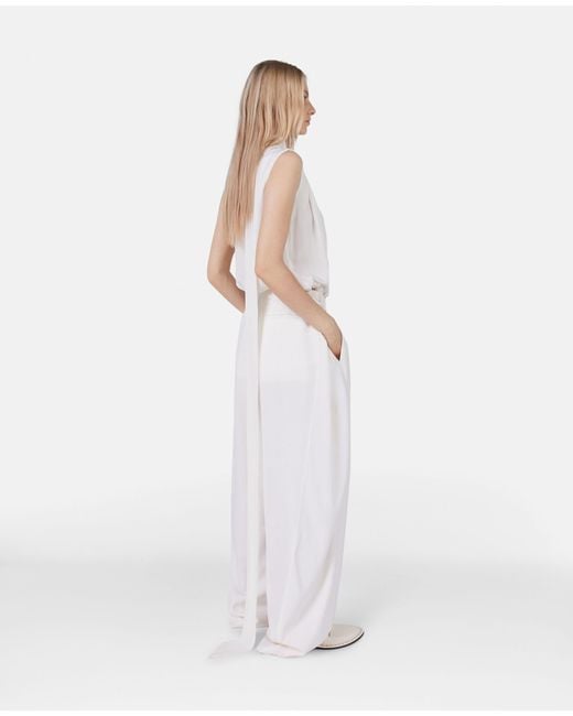 Stella McCartney White Scarf Detailed One-Shoulder Top