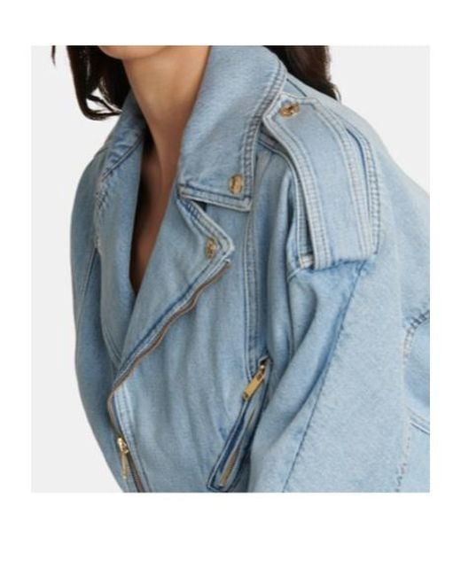 Alexandre Vauthier Blue Asymmetric Zipped Denim Minidress
