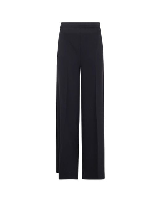 Twinset Blue Logo-Plaque Trousers