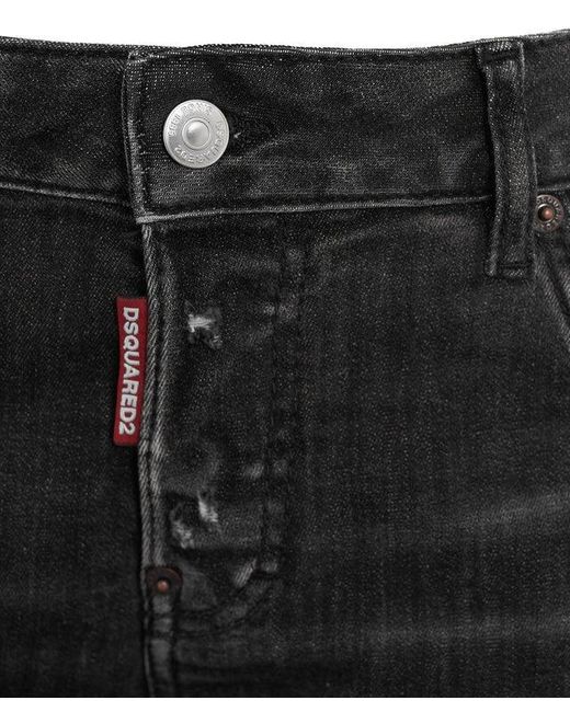 DSquared² Black Distressed Skinny Jeans