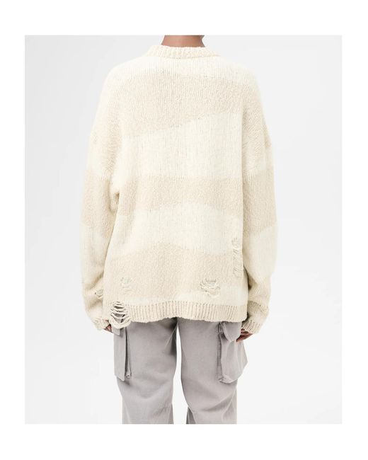 Our Legacy White Popover Roundneck Distressed Jumper