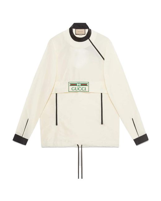 Gucci White Logo Patch Nylon Sweatshirt
