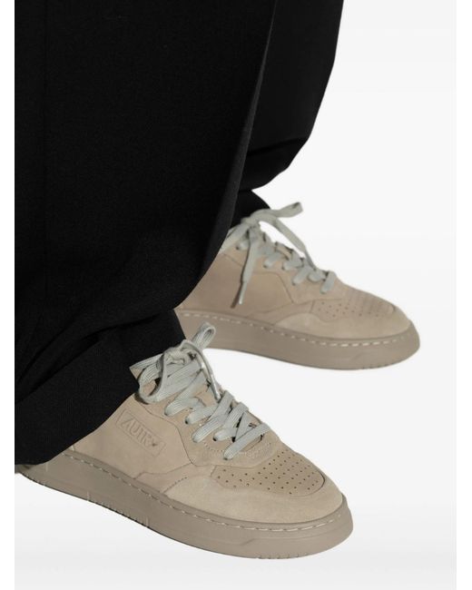 Autry Gray Medalist Perforated Suede Sneakers