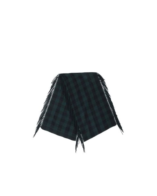 Destin Black Checked Fringe Scarf