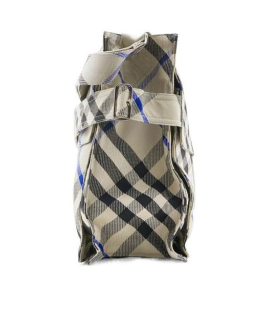 Burberry Gray Medium Checked Trench Tote Bag for men