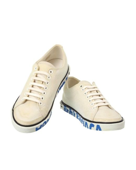 Balenciaga White Logo-Lacing Casual Sneakers