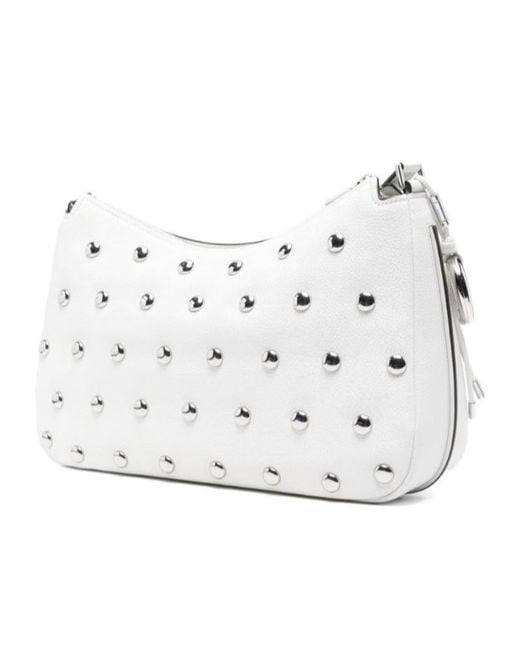 Michael Kors Gray Michael Nolita Studded Medium Shoulder Bag