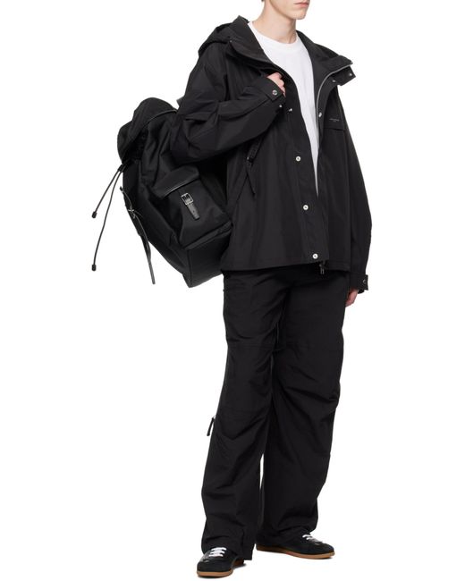 Wooyoungmi Black Fixed Handle Backpack for men