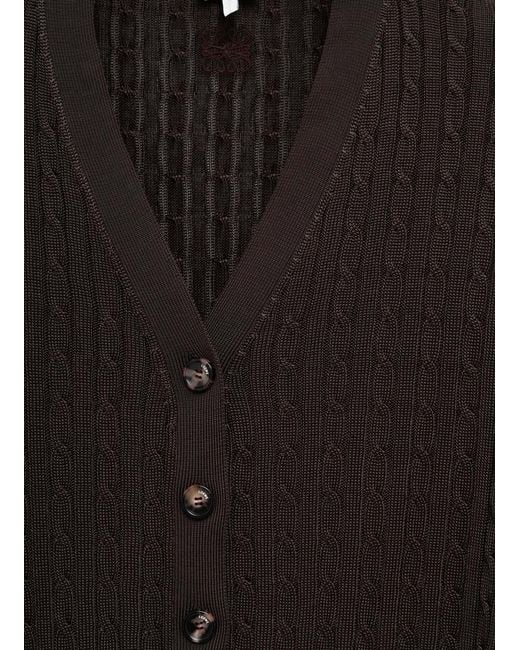 Loewe Brown Cable-Knit Buttoned Cardigan