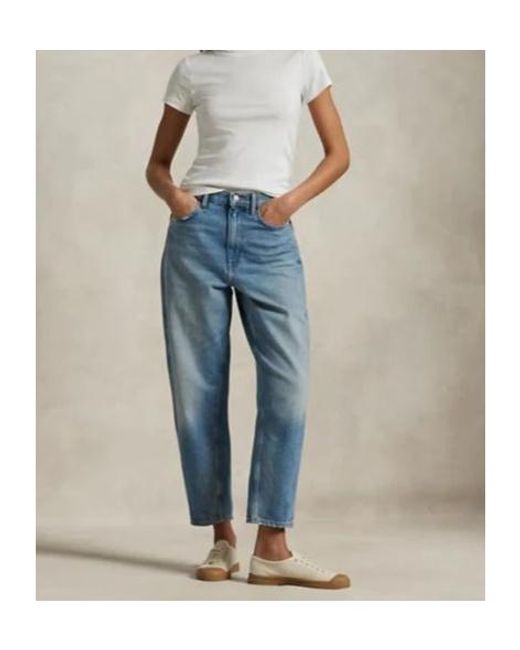 Polo Ralph Lauren Blue Straight-Leg Distressed Jeans